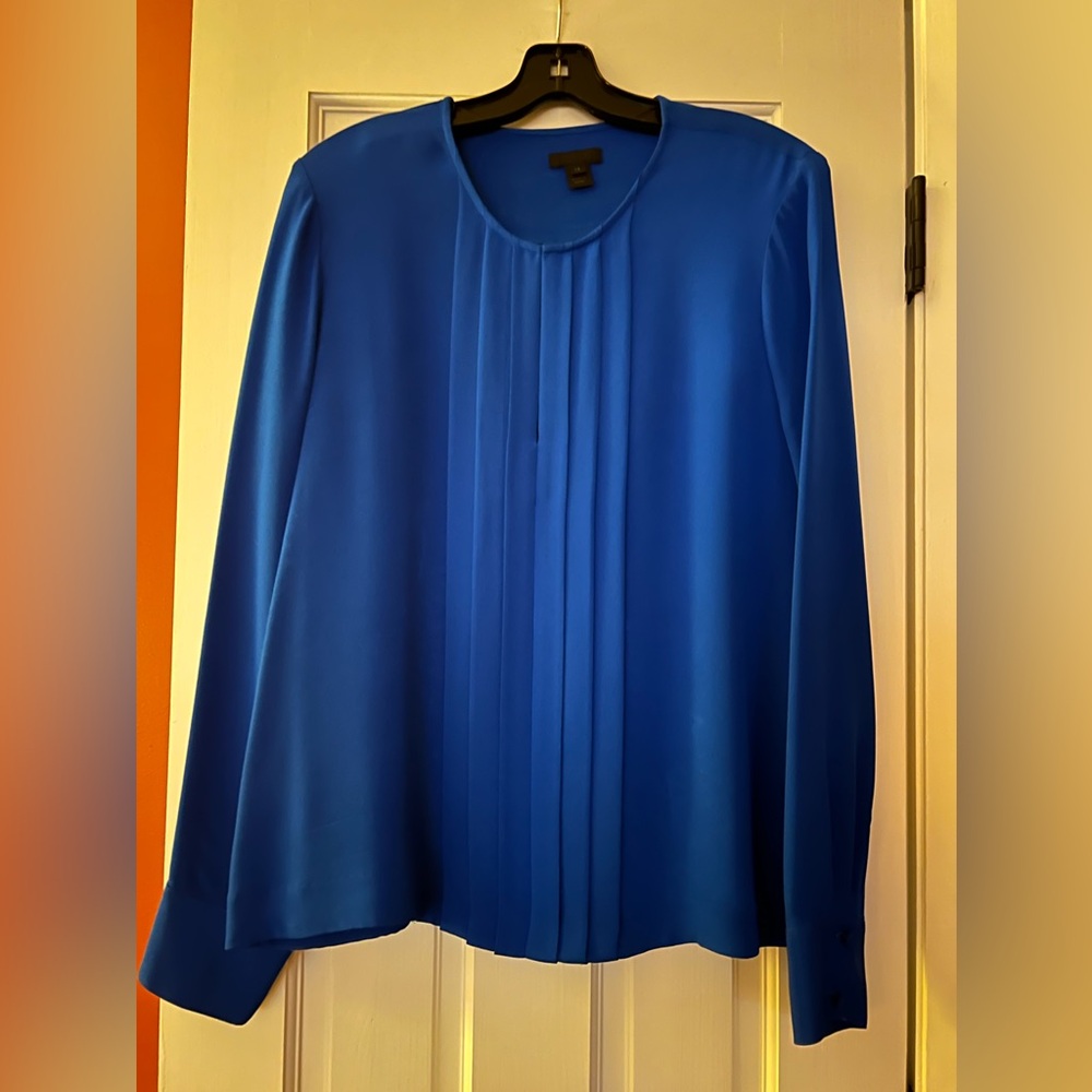 J. CREW 100% SILK BLOUSE 14 MINT CONDITION